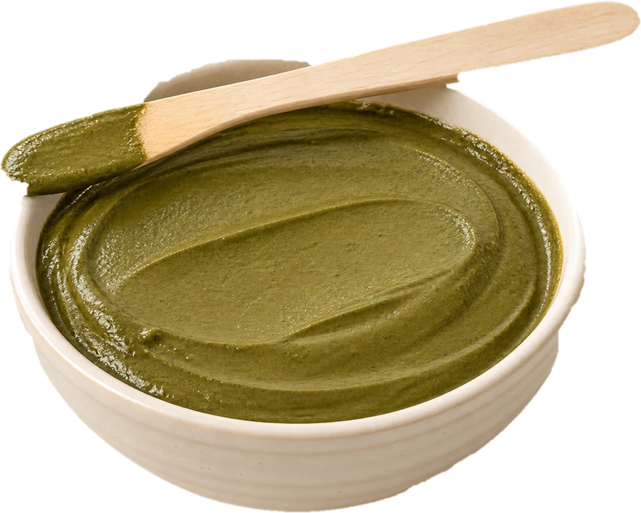 Loose henna paste in a bowl, supplied in bulk